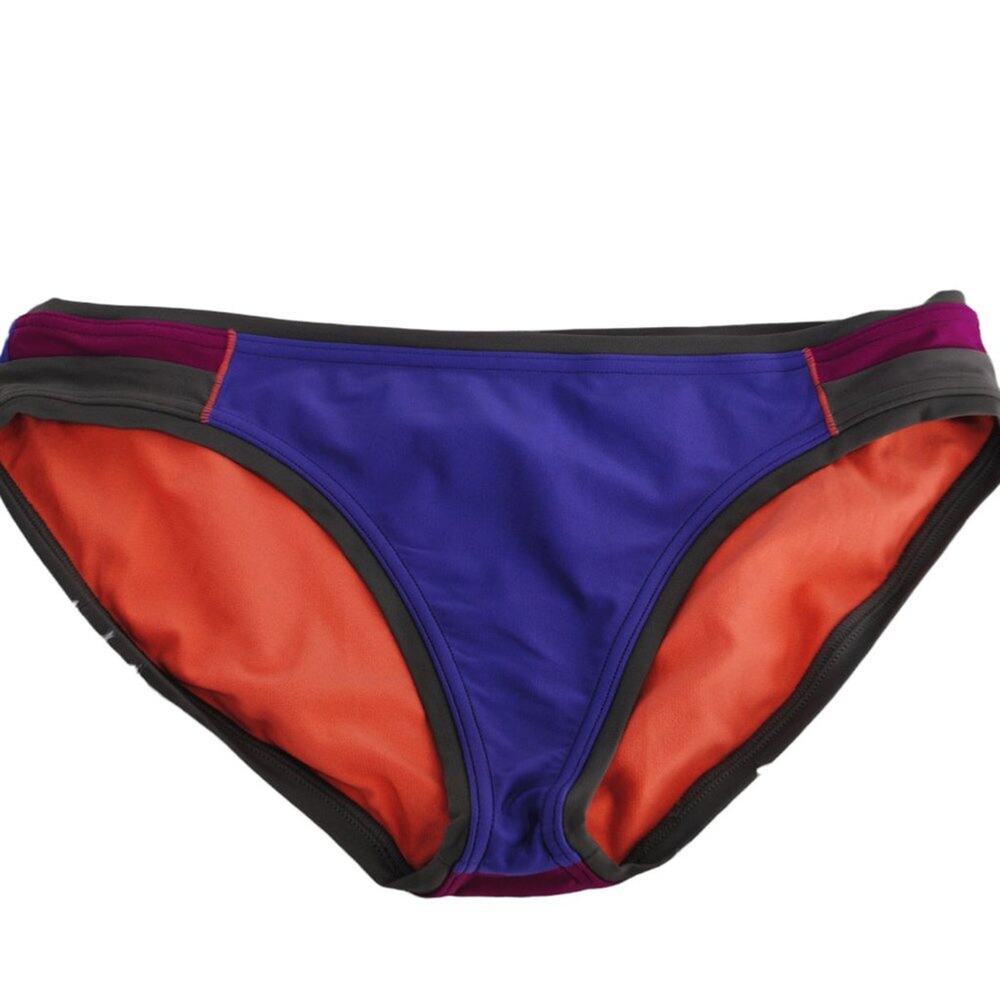 Women Swimwear Bikini Bottom Multi Color Block Size XL by PrAna Fun n’ the Sun